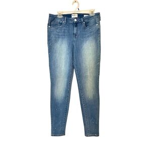 William Rast Light Blue Women's Skinny Mid-Rise Paint-Splatter Ankle Jeans Sz 30